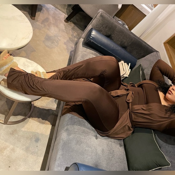 2 Piece Brown Bodysuit Set - Picture 1 of 4